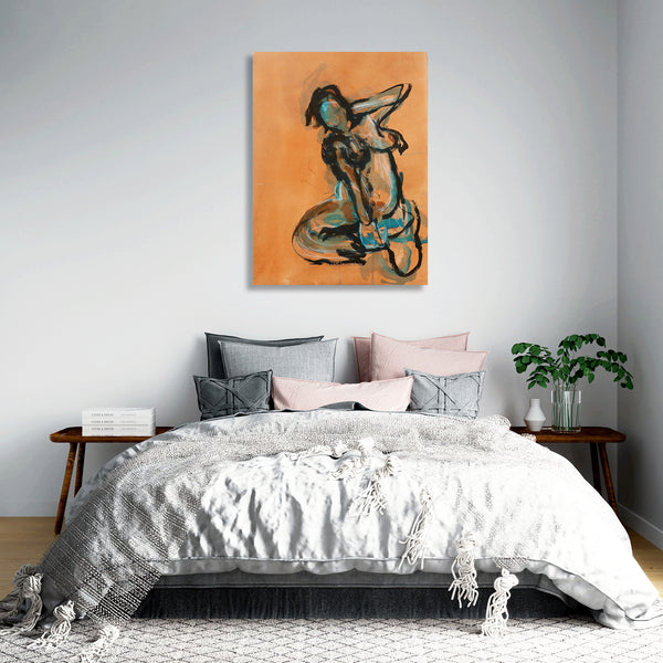 Sketch Nude Naked Woman Body, Painting