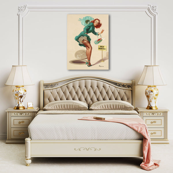 Pin-Up Girl, Men Working