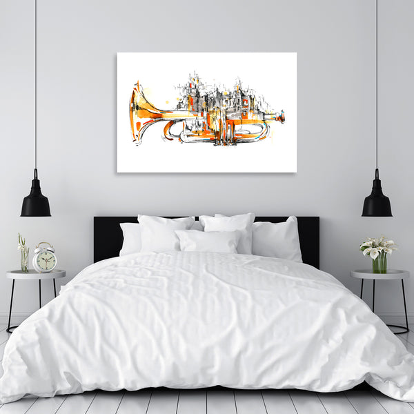 City (Trumpet), Modern Abstract Art, Reproduction
