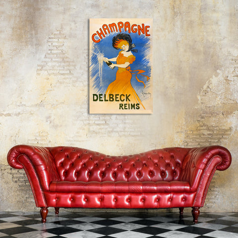 Champagne Delbeck Reims, Vintage Advertising Poster