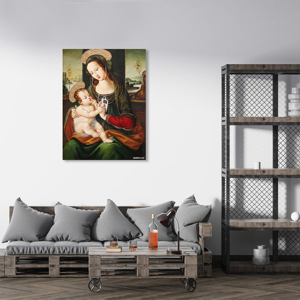 Banksy Madonna With Child and iPod, Graffiti