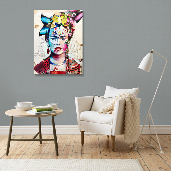Frida Kahlo Portrait (8), Collage/Watercolor