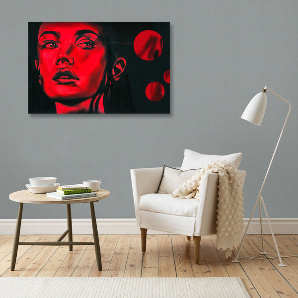 Woman Face in Red, Graffiti