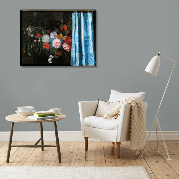 Still Life with a Flower Garland and a Curtain, Trompe-Loeil