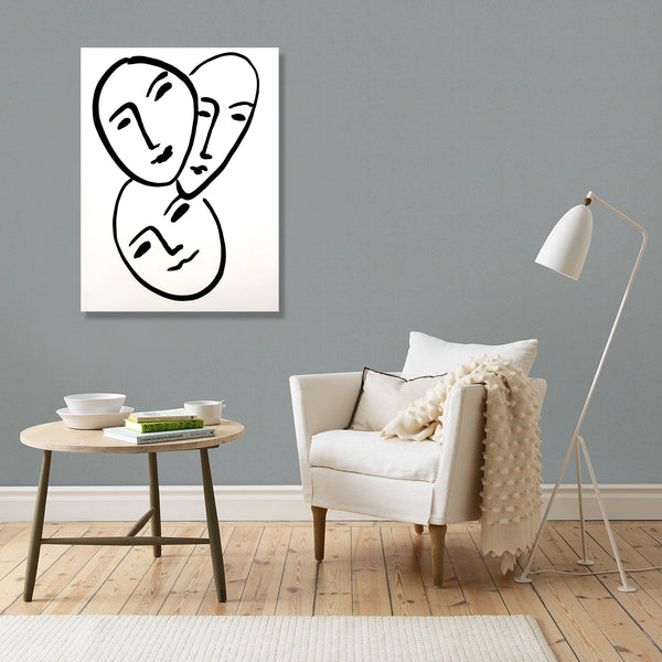 Three Masks Matisse Inspired, Digital Art