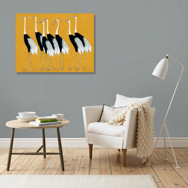Japanese Red Crown Crane 7 Storks, Reproduction