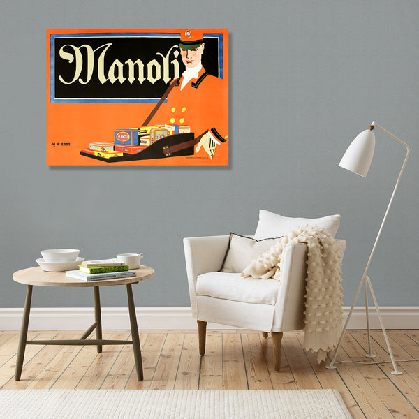 Manoli Cigarettes, Vintage Poster