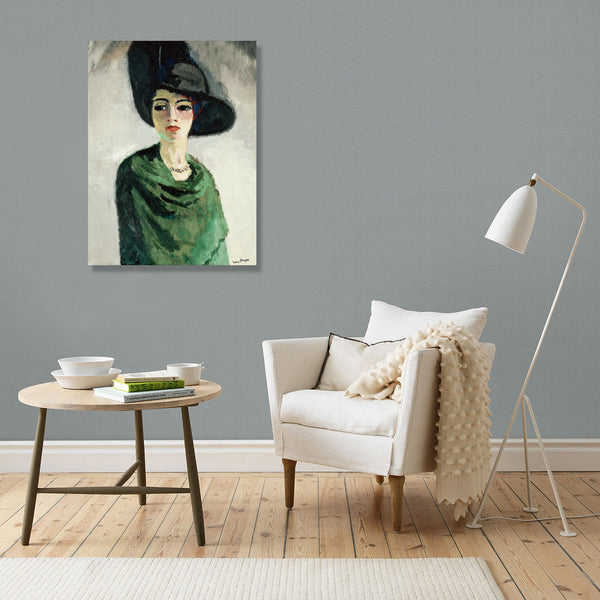 Portrait Woman in Black Hat, Reproduction