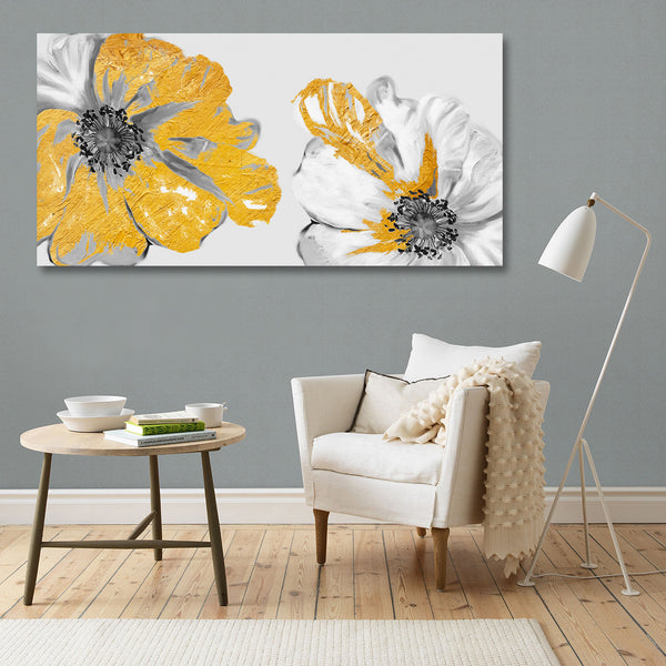Abstract Yellow Flowers, Digital Art