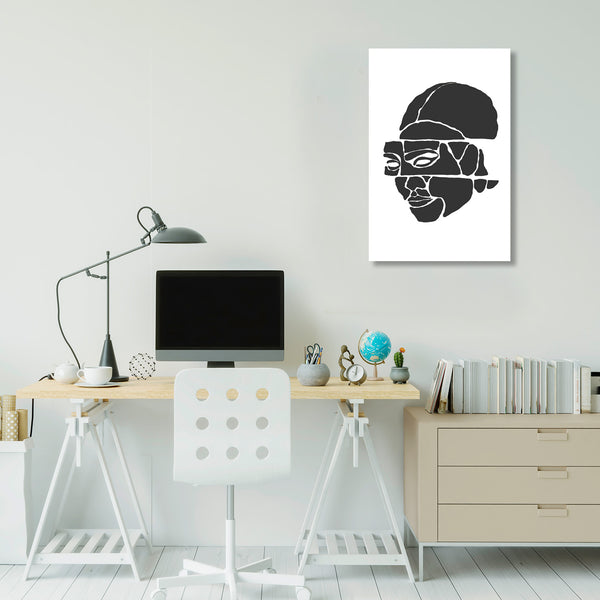Abstract Portrait on White Background, Digital Art