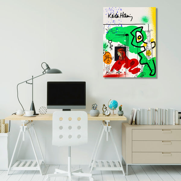 Pop Art Poster In Keith Haring Style