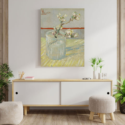 Blossoming Almond Tree Branch in a Glass, Reproduction