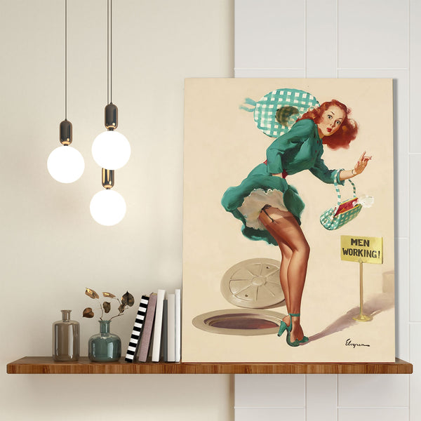 Pin-Up Girl, Men Working