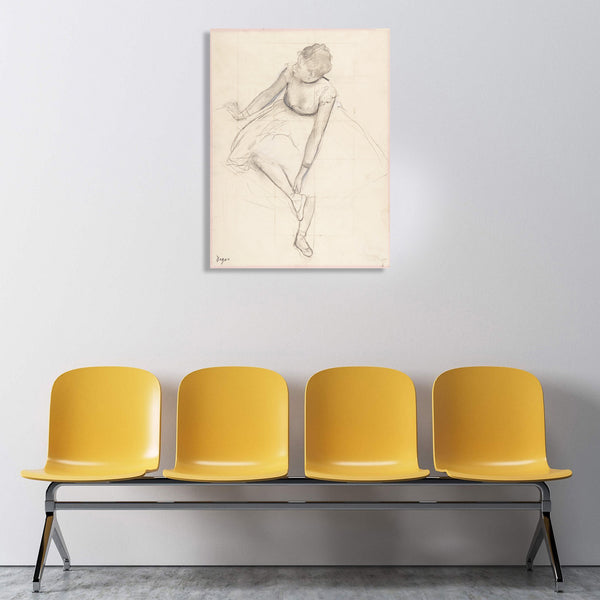 Dancer Adjusting Her Slipper – Drawing