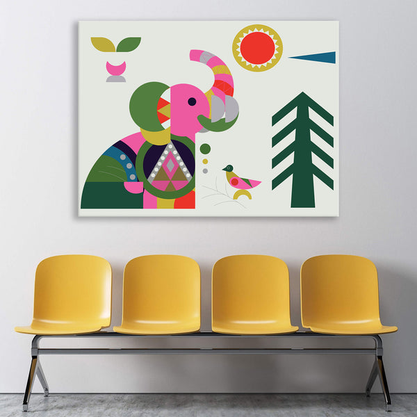 Geometric Shapes Elephant, Digital Art