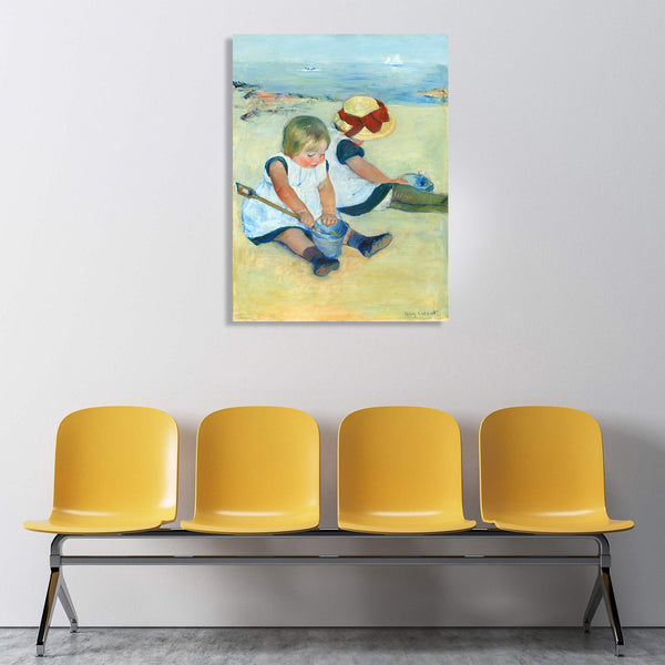 Children Playing on the Beach, Painting