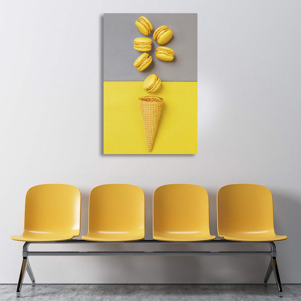 Yellow Macaroons In Sugar Cone, Creative Photography
