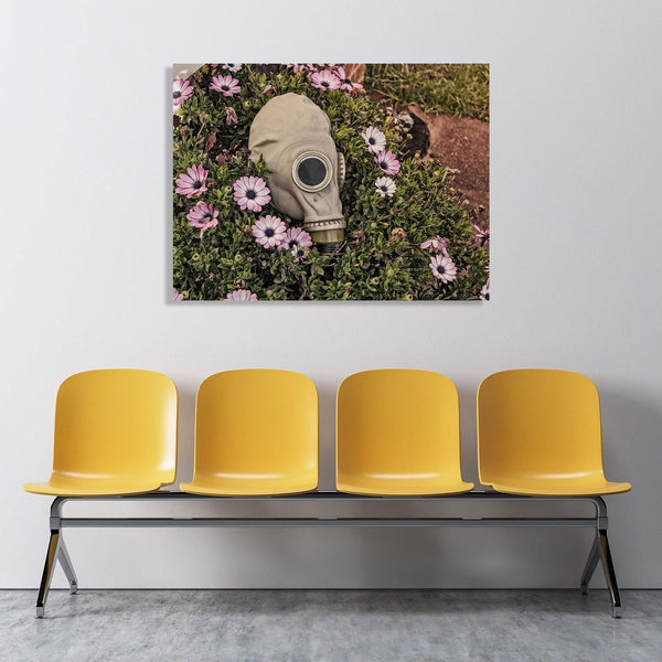 Gas Mask And Flowers, Photography