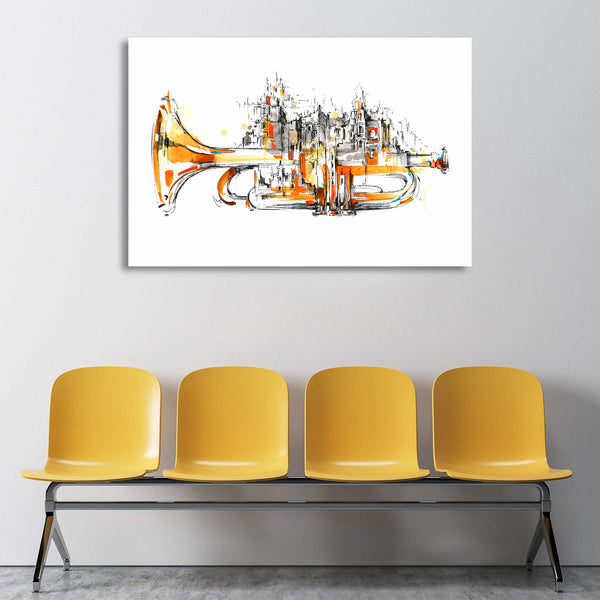 City (Trumpet), Modern Abstract Art, Reproduction