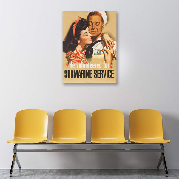 He Volunteered Submarine Service, Vintage Propaganda Poster