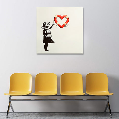 Girl With Heart Shaped Float, Street Art