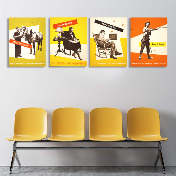 Here It Comes, Rural Electrification U.S. Administration Vintage Poster