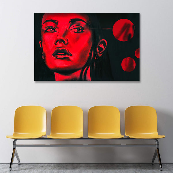 Woman Face in Red, Graffiti