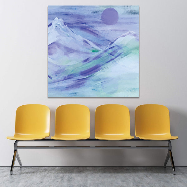 Watercolor Landscape Mountains in Blue