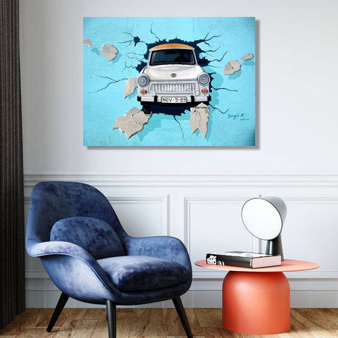 Trabant Car at Berlin Wall, Graffiti