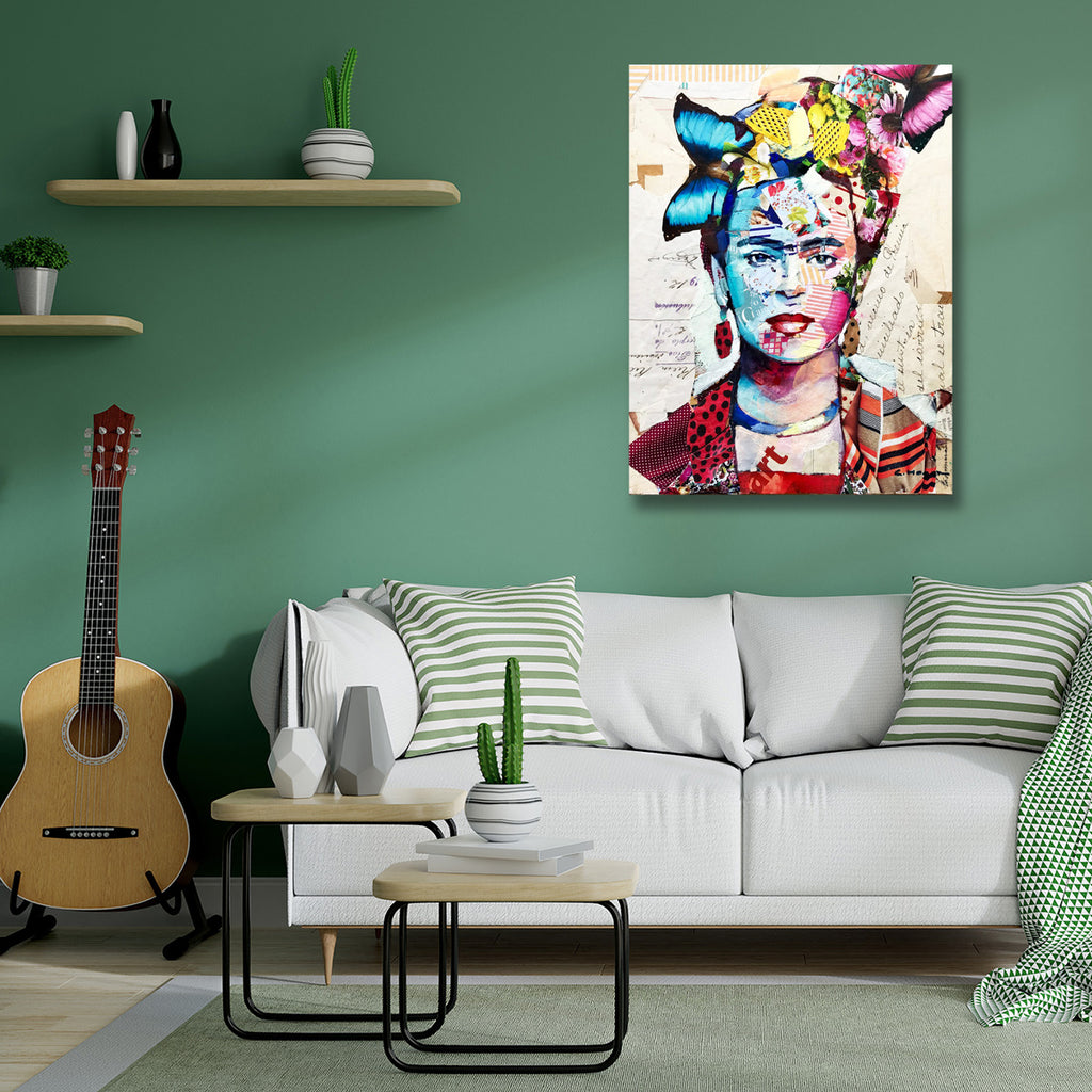 Frida Kahlo Portrait (8), Collage/Watercolor
