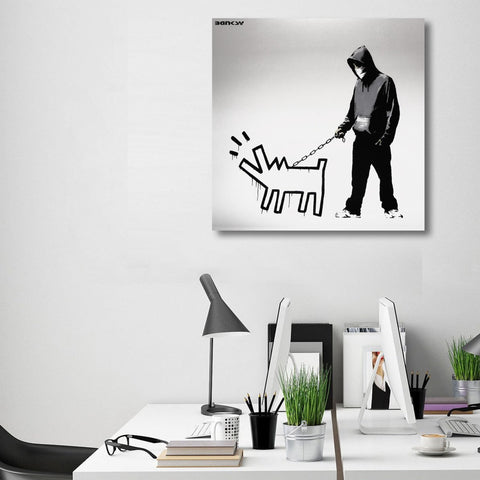 Banksy Keith Haring Dog, Graffiti