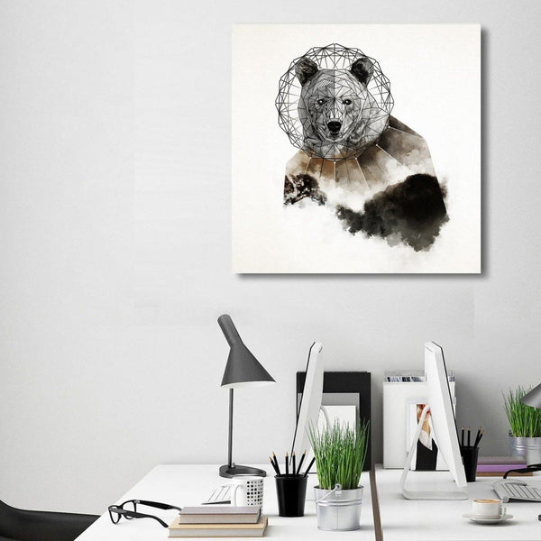 Geo Bear, Watercolor Art