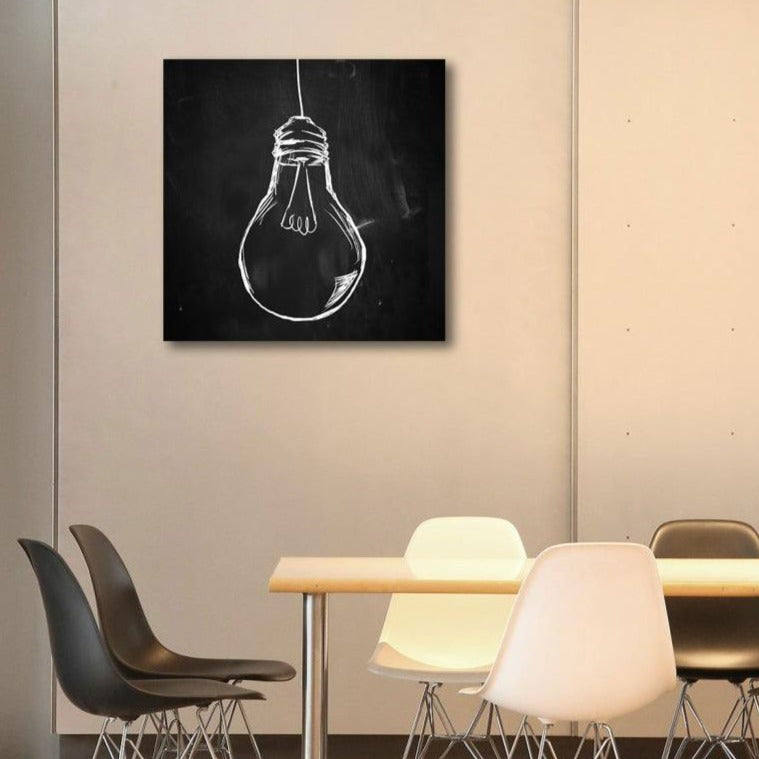 Light Bulb, Sketch on Blackboard