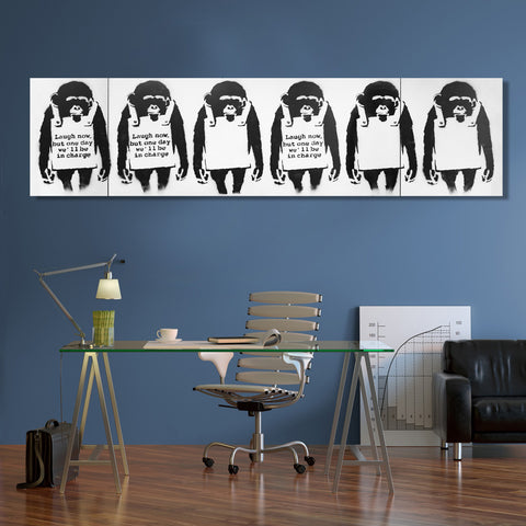 Banksy Laugh Now Monkeys, Graffiti