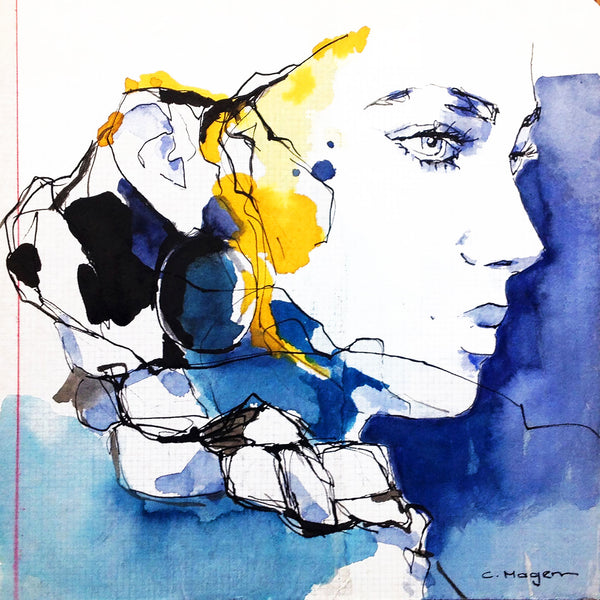 Dones (4), Watercolor Woman Portrait