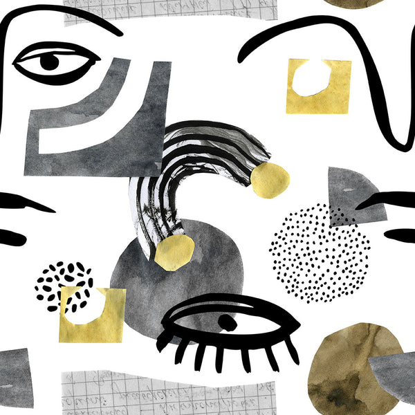 Collage In Contemporary Minimalistic Style, Digital Art