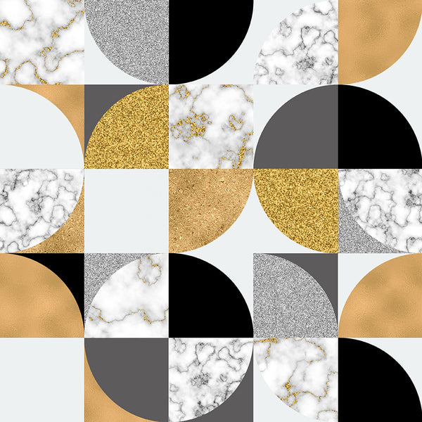 Black/Gold Geometric Pattern, Digital Art