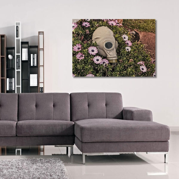 Gas Mask And Flowers, Photography