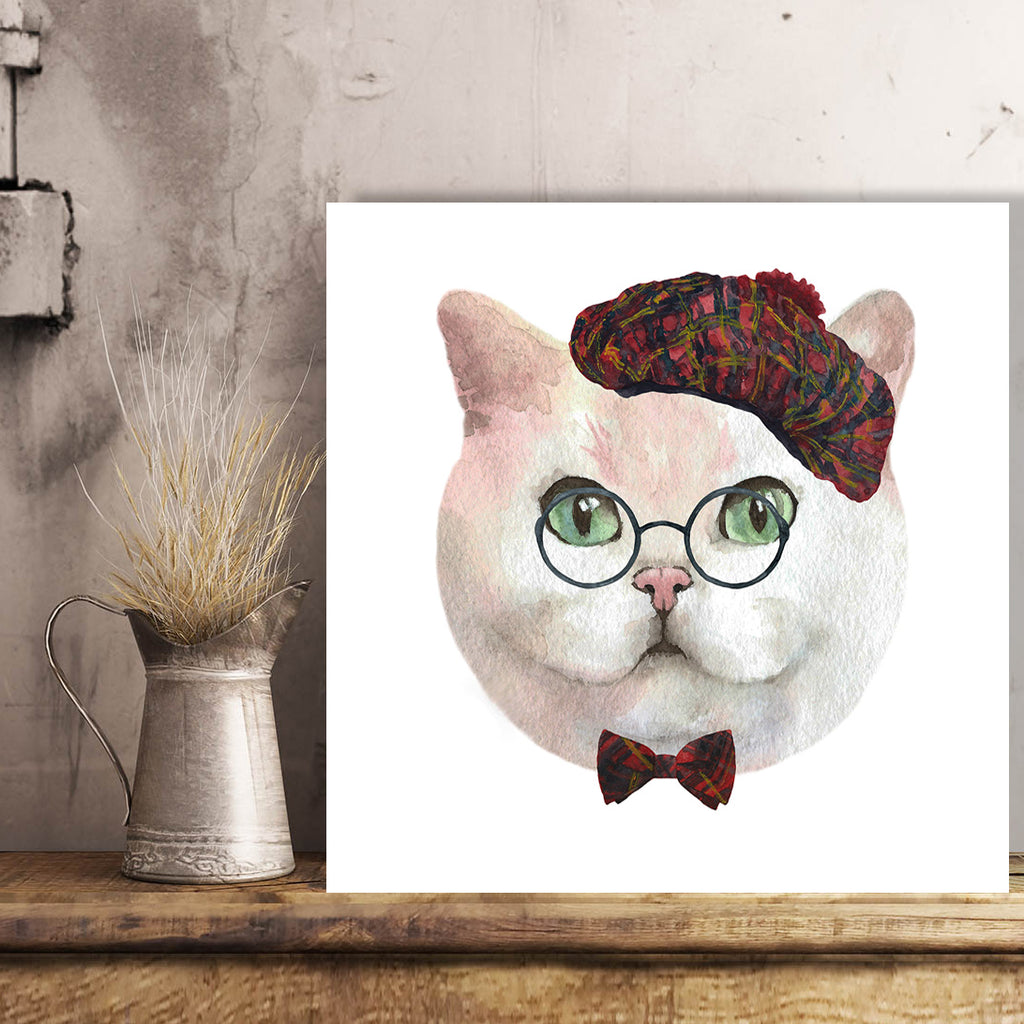 Cat Character, Watercolor Art