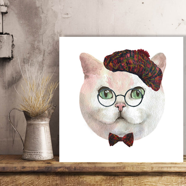 Cat Character, Watercolor Art