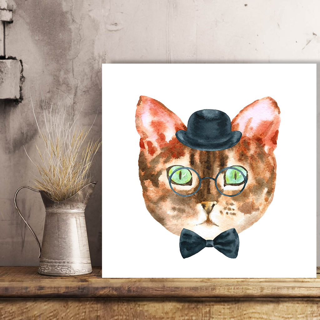 Cat Character, Watercolor Art