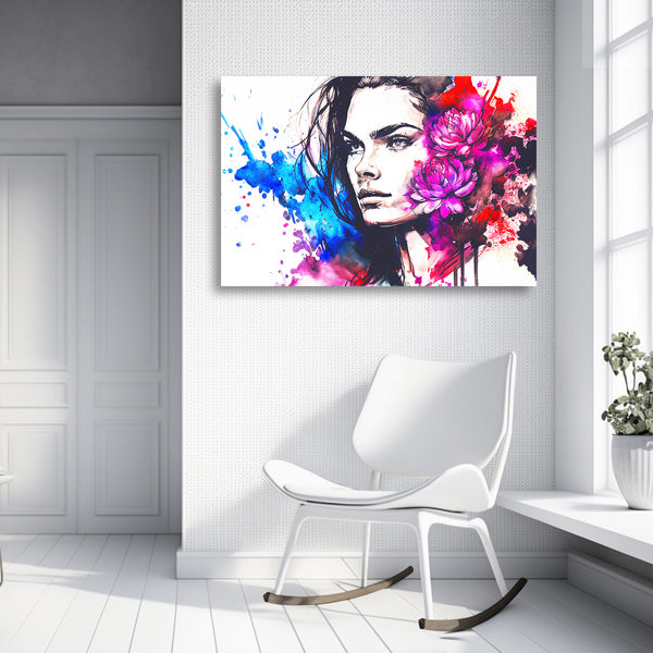 Woman Portrait, Watercolor Painting