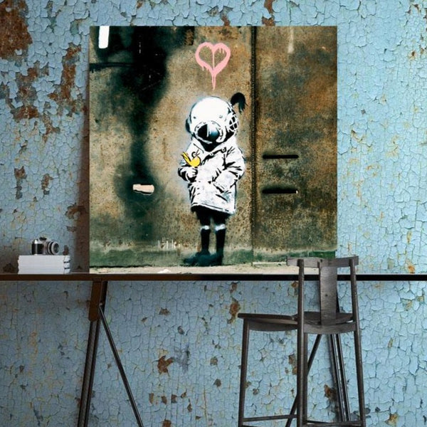 Banksy Girl with Yellow Bird, Street Art