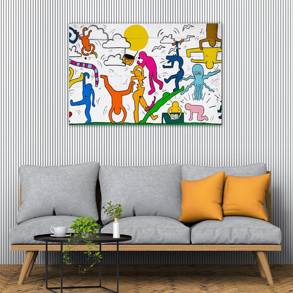 Kids Drawing Dancing People, Graffiti