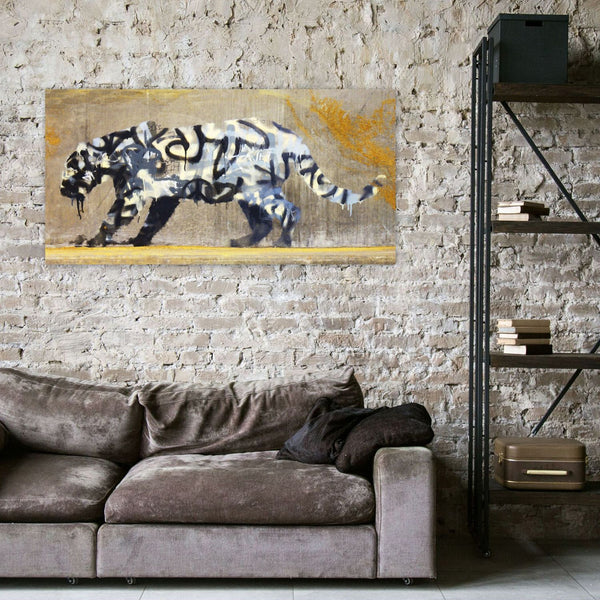 Banksy Brown Leopard Zoo, Graffiti