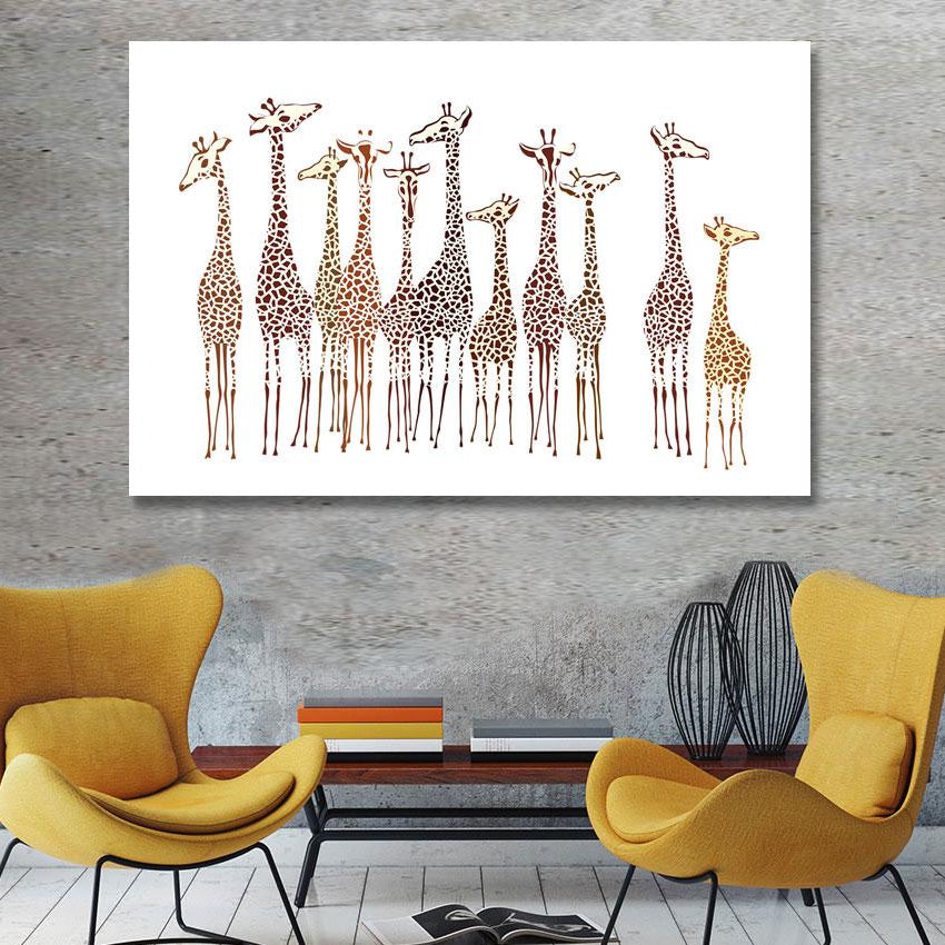Hand-drawn Giraffes, Digital Art
