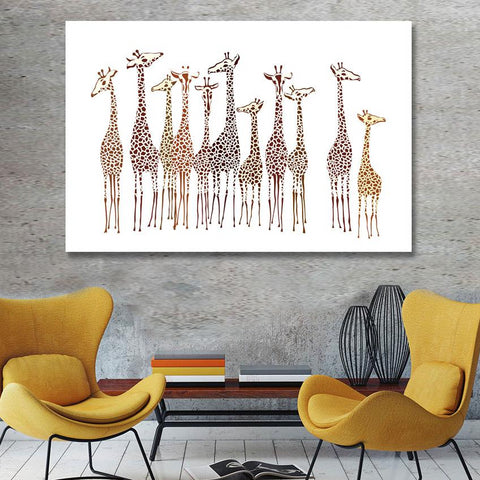 Hand-drawn Giraffes, Digital Art