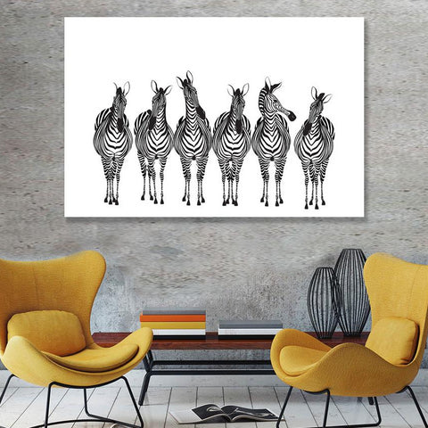 Hand-drawn Zebras, Digital Art