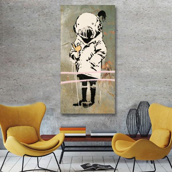 Banksy, Girl with Yellow Bird, Street Art