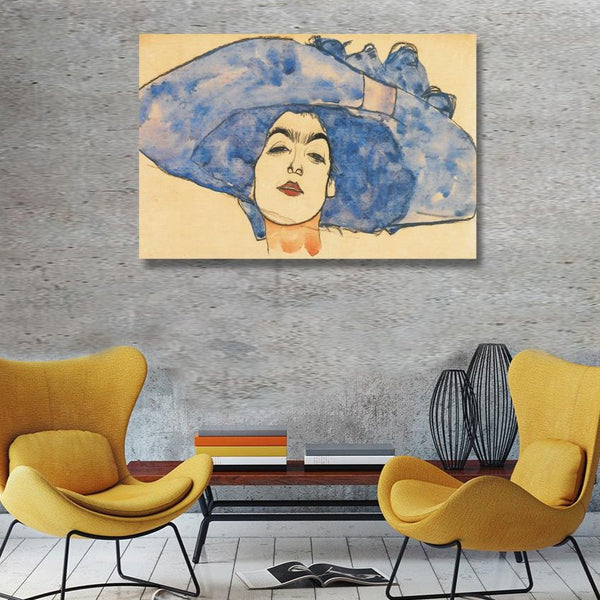 Woman in Blue Hat, Reproduction